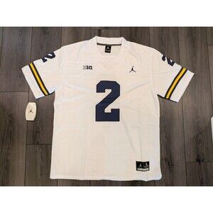 Blake Corum #2 Michigan Wolverines White Football Jersey Men's XL